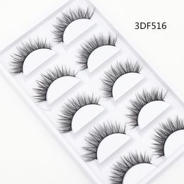 3D False Eyelashes Factory Wholesale New a Box of 5 Pairs Multi-Layer Natural Long Lashes