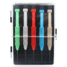 5 in 1 Tools Kit Aluminum Alloy Handle Metal Screwdriver Set With Retail Box Torx T5 T6 0.8 Pentalobe 1.5 Phillips 2.0 Slotted