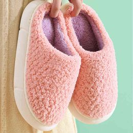 Women Winter Home Slippers Ladies Plush Warm Indoor Slipper House Shoe Zapatillas Casa Mujer Bedroom Slides Lovers Couples Shoes Y220214