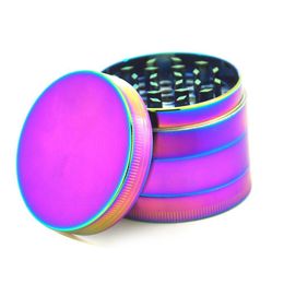 Rainbow Grinders Ice Blue Grinder Zinc Alloy Metal Grinders 40/50/55/63mm Diameter 4 Parts Dry Herb Grinders Herb Crushers Fast