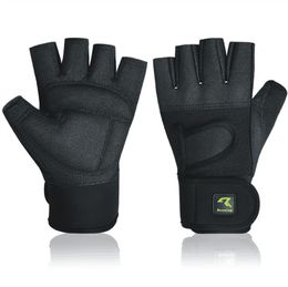 Roaming Weight lifting Half-Finger Shockproof Breathable Black Gloves Great for Exercise,Gym, Fitness,Strength Training. Q0107