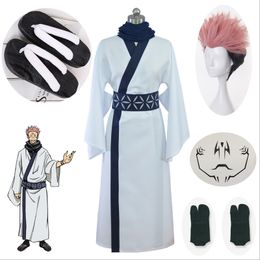 Jujutsu Kaisen Ryoumen Sukuna Cosplay Costume Kimono Wig Shoes Sticker 2 Toe Socks