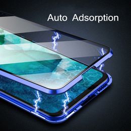 Tempered Glass Cases for Samsung Galaxy A31 A11 A21S M31 Screen Protector with Magnetic Metal Edges for Samsung A21S Glass Cover