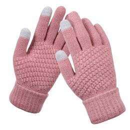 Acrylic Winter Touchscreen Magic Gloves Women Men Warm Stretch Knitted Wool Mittens Touch Screen Gloves J0007
