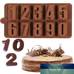 Silicone Numbers Chocolate Mold Cookies Cold 3D Digital Shape Cake fondant silicone moulds Cake Decorating Tools