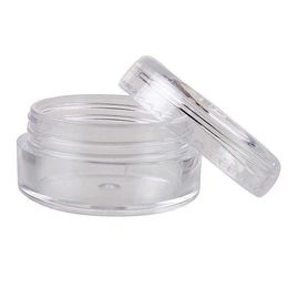 Empty wide mouth eye shadow powder plastic cosmetic pot jar, Skin care face cream eye cream container jar mini 2g/3g/5g plastic cosmetic sample jar with transparent lid