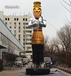 Outdoor Huge Inflatable Pharaoh Statue Replica 6m Golden Personalised Air Blown Ancient Statue For Event Show