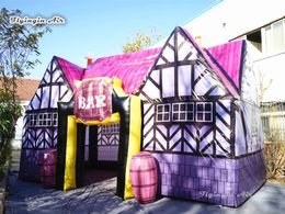 Outdoor Inflatable Beerhouse 8m Colourful Party Bar Tent Blow Up Public House For Family Yard Party And Club Events