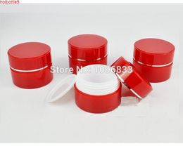 15g Red Jar, Cosmetic Cream Jar with Inner Lid, High Quality Plastic Cosmetics Packing Bottle Box Container, 50pcs/Lothigh quatity