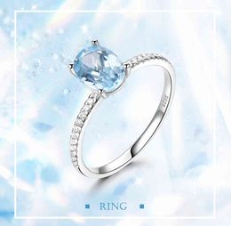 rings natural stone Sky Blue Topaz Oval Solitaire sterling sier stackable ring