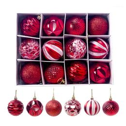 12Pcs Shiny 5.5cm Glitter Baubles Balls Party Hanging Decoration Christmas Tree Ornament home shopping mall KTV supermarket dec1