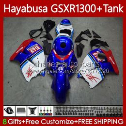 OEM Body +Tank For SUZUKI Hayabusa GSXR 1300CC GSXR-1300 1300 CC 1996 2007 74No.121 GSX-R1300 GSXR1300 96 97 98 99 00 01 GSX R1300 02 03 04 05 06 07 Fairing Kit metal blue blk