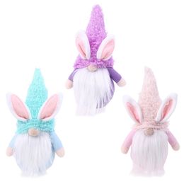 Easter Bunny Gnome Handmade Swedish Tomte Rabbit Plush Toys Doll Ornaments Holiday Home Party Decoration Kid Easter Gift