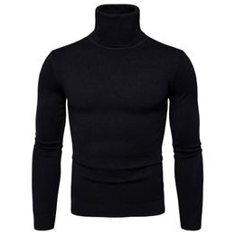 Winter High Neck Thick Warm Sweater Men 201021