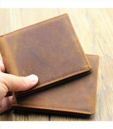 Vendita calda a mio nipote Slim Mens Leather Rfid Blocking Minimalista Card Front Pocket Bifold Personalizzato in confezione regalo