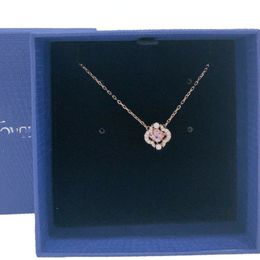 designer plates set Australia - Luxury jewelry chain necklace high quality classic fashion Designer Necklace for women men Clover Pink Rose gold-tone plated pendant sets birthday gifts 5514488