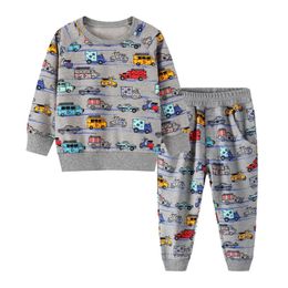 Jumping Metres Boutique Baby Boys Clothing Sets Autumn Winter Boy Set Sport Suits For Boys Sweater Shirt Pants 2 Pieces Kids Set 201127