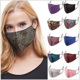 sequined masks can be inserted into the filter type summer thin dustproof and breathable sequined cotton masks dhl free