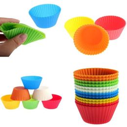 7cm Silica gel Liners baking mold silicone muffin cup baking cups cake cups cupcake kitchen baking tool LX4173