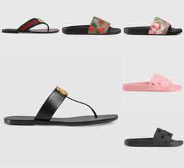 2022 Men Women Slippers Designer Rubber Slides Sandal Flat Blooms designers Strawberry Tiger Bees Green Red White Web Fashion Shoes Beachss