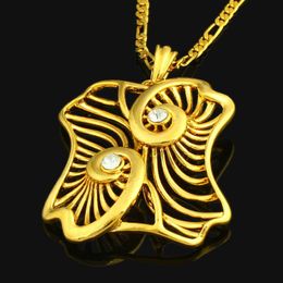 Pendant Necklaces Beautiful Desigh Ethiopian Pendants Gold Colour Crystal Jewellery Sudan/African/Ethiopian/Nigeria Women