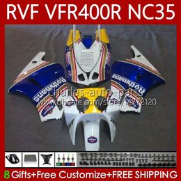 Bodys Kit For HONDA RVF400R VFR400 R N35 V4 VFR400R 94-98 80No.0 RVF VFR 400 RVF400 R 400RR 94 95 96 97 98 VFR400RR VFR 400R 1994 1995 1996 1997 1998 Fairing Rothmans Blue