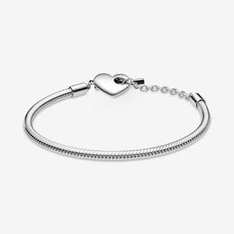 925 Sterling Solid Silver Bracelet Heart T-Bar Cuff Chain Sparkling Winged Heart Bangle Women Jewelry Gift For Women