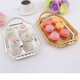 European Style Metal Silver Plated Serving Tray Dessert Tray Cake Plate Household Wedding Party Decoration Snack Fruit Plate