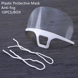 Clear Protective Face Mask Shield Plastic Kitchen Restaurant Masks Screen Half Face Isolation Mask Anti-fog Oil Protective Mask