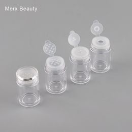 50PCS 10ML Clear AS Plastic Jar Container For Loose Power Glitter Eyeshadow Powder With Flip Sifter Refillable Packing Bottle