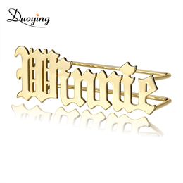 HIYONG Custom Nameplate Ring Knuckles Name Personalized Carve Handwriting Letter Style Ring Custom Rings 201006