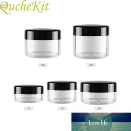 20pcs Black Empty Plastic Cosmetic Jar Pots Plastic Eyeshadow Makeup Face Cream Jar Pot Small Refillable Sample Bottles