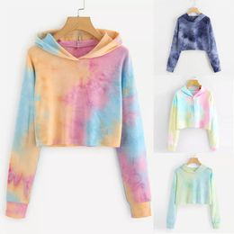 Women Rainbow Colorful Hoodie Teen Girls Long Sleeve Hooded Fashion Cotton 3D Print Cute Kawaii Sweatshirt Tops 201031