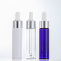 2020 New 100pcs 30ml PET Plastic Dropper Bottle Clear White Containers for Essential Oil Use