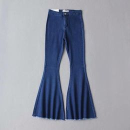 [EWQ] 2020 New Summer Vintage High Waist Jeans Woman Long Trousers Cowboy Female Loose Streetwear Flare Pants LJ201030