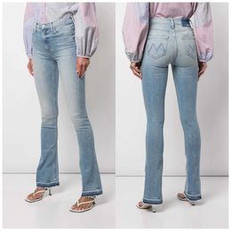 Women's Jeans 2022 new Mo slim, elastic, comfortable, high waist, four side elastic and slightly flared jeans for women~