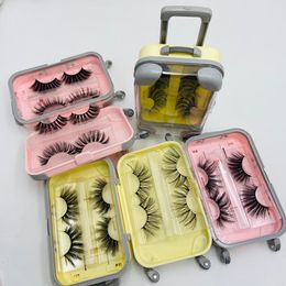 False Eyelashes in Innovate Packaging Box Luggage Lashes Suitcase Mink Lashes Packing Fluffy and Curly Case