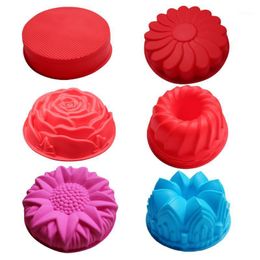DIY silicone cake moulds big round cake Mould heart flower dessert Mould Different Shape for selection1