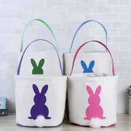 Easter Rabbit Basket Rabbit Burlap Bags DIY Bunny Basket Easter Egg Candy Basket Storage Bag Rabbit Ears Handbag ZYY106