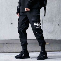 Hip Hop Cargo Pants Men Fashion Harajuku Harem Pant Black Streetwear Joggers Sweatpant Multi-Pocket Casual Mens Pants H1223