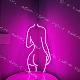 -LED Neon Sign SMD2835 Indoor Nachtlicht Design Sexy Körpermodell mit transparenten Backplane Feiertag Weihnachten Party Hochzeit Tischlampen DHL