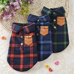 Autumn/Winter Warm Pet Dog Vest Jackets Cotton Classic Plaid Dog Clothes for Small Dogs Chihuahua Pug Coats Puppy Cat Clothing Y200922