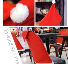 Fashion Santa Claus Red Hat Chair Back Cover Christmas Dinner Table Party Decor For Christmas