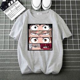 Demon Slayer Eyes drôles Coton Tee shirt Hommes Anime Mode T-shirt Marque Casual Tops en vrac Homme Hip Hop Harajuku T-shirts G1224