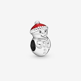 100% 925 Sterling Silver Snowman and Santa Hat Charms Fit Original European Charm Bracelet Fashion Women Wedding Engagement Jewellery Accessories