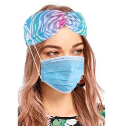 Autumn and winter hot sale new elastic wide mask anti-leash button headband yoga sports sweat-absorbent headband manufacturer