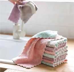 Reusable Microfiber Cleaning Cloth Super Absorbent Dish Towel Home Kitchen Oil and Dust Clean Wipe Rag Kitchen Supplies WQ294-WLL