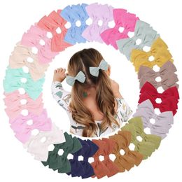 2022 New 3.3" Cotton Bow Hair Clips Kids Girls Hair Bow Hairpins Boutique Barrettes Headwear Kids Hair Acesssories