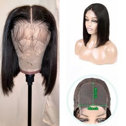 Pixie Cut Bob Wig Unprocessed Human Hair Brazilian Remy Straight Glueless Lace Front Wigs For Black Women Pre Plucked 4x4 Closure Short Wig