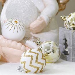 24Pcs Christmas Decorations Drum Painted Christmas Balls 6cm Christmas Tree Decorated With Colourful Balls 201128